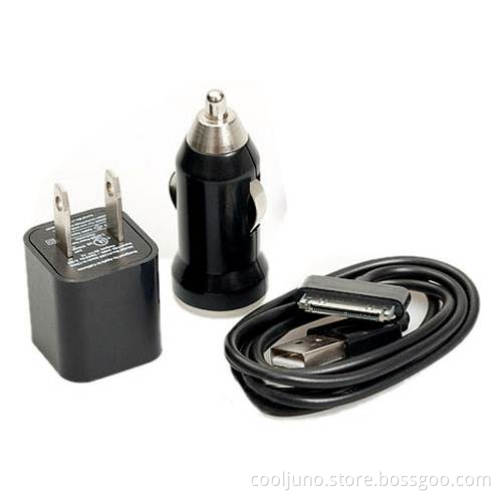 Easy to Use 3-in-1 Car AC Charger with USB Cable for iPhone 4G 4S